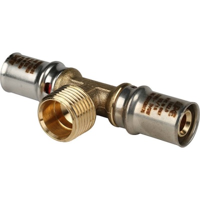 фото STOUT SFP-0008-161216 Тройник-переходник с наружной резьбой для металлопластиковых труб прессовой